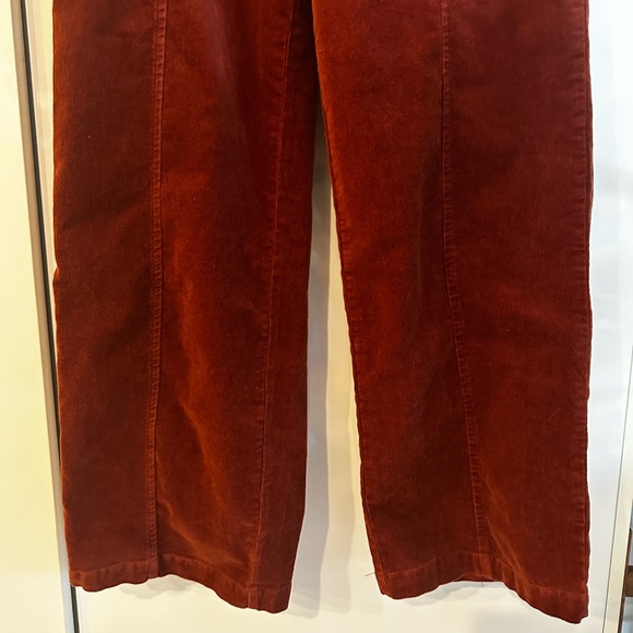 Women's High-Rise Wide Leg Corduroy Pants | Burnt Orange | Knox Rose | Size 6 - Picture 9 of 11